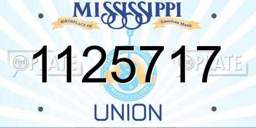 1125717 Mississippi License Plate