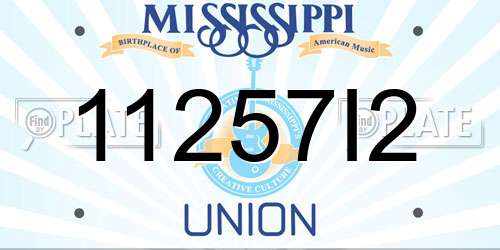 11257I2 Mississippi License Plate