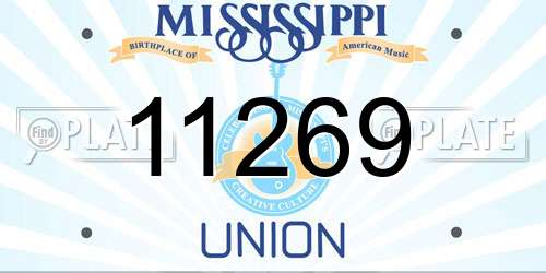 11269 Mississippi License Plate