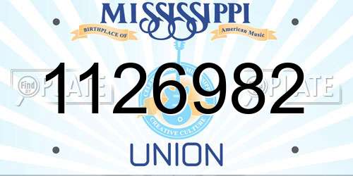1126982 Mississippi License Plate