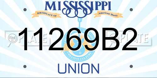11269B2 Mississippi License Plate