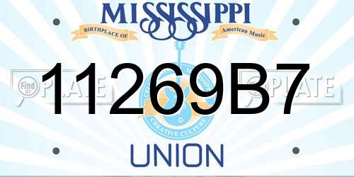 11269B7 Mississippi License Plate