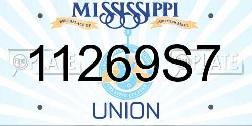 11269S7 Mississippi License Plate