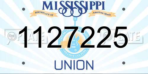1127225 Mississippi License Plate