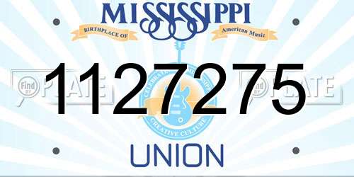 1127275 Mississippi License Plate