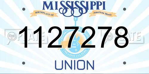 1127278 Mississippi License Plate