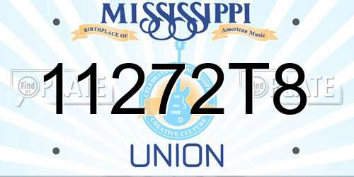 11272T8 Mississippi License Plate