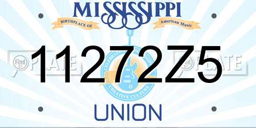 11272Z5 Mississippi License Plate