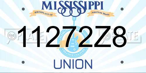 11272Z8 Mississippi License Plate