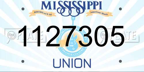 1127305 Mississippi License Plate