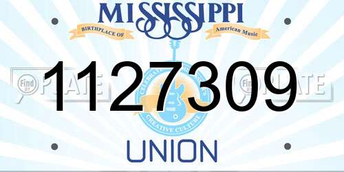 1127309 Mississippi License Plate
