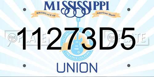 11273D5 Mississippi License Plate