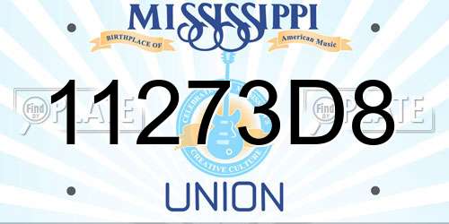 11273D8 Mississippi License Plate