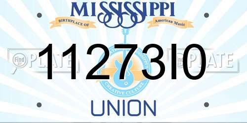 11273I0 Mississippi License Plate
