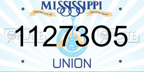 11273O5 Mississippi License Plate