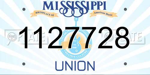 1127728 Mississippi License Plate