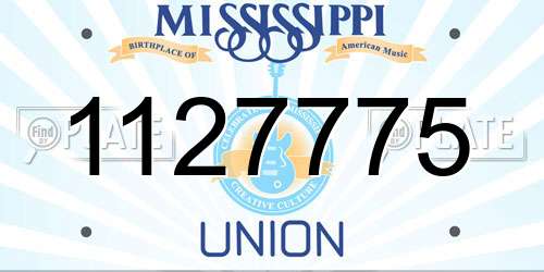 1127775 Mississippi License Plate