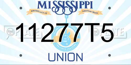 11277T5 Mississippi License Plate