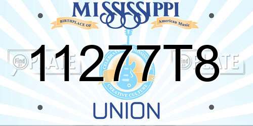 11277T8 Mississippi License Plate