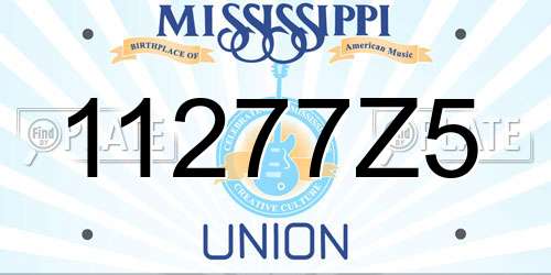 11277Z5 Mississippi License Plate