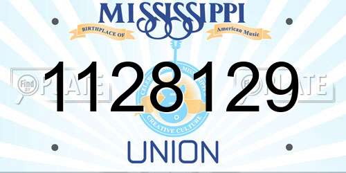 1128129 Mississippi License Plate