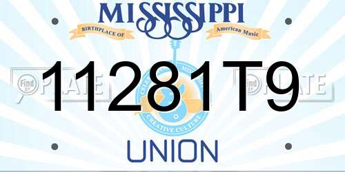 11281T9 Mississippi License Plate