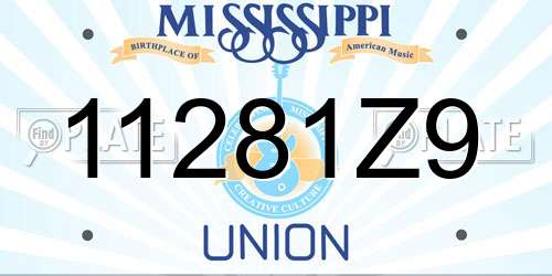 11281Z9 Mississippi License Plate