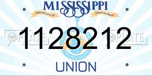 1128212 Mississippi License Plate