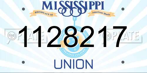 1128217 Mississippi License Plate