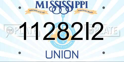 11282I2 Mississippi License Plate