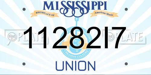 11282I7 Mississippi License Plate