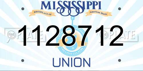 1128712 Mississippi License Plate