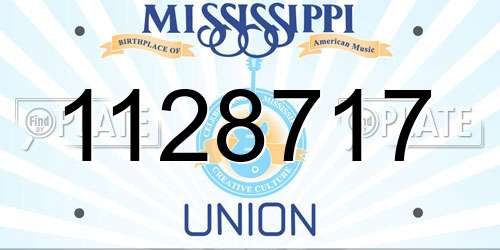 1128717 Mississippi License Plate