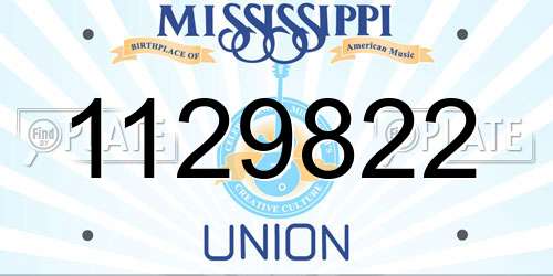 1129822 Mississippi License Plate