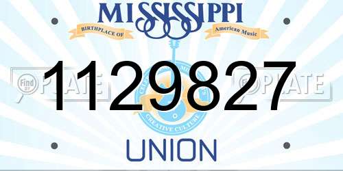 1129827 Mississippi License Plate