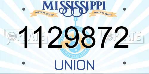 1129872 Mississippi License Plate
