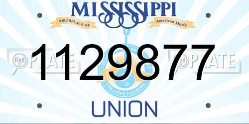 1129877 Mississippi License Plate
