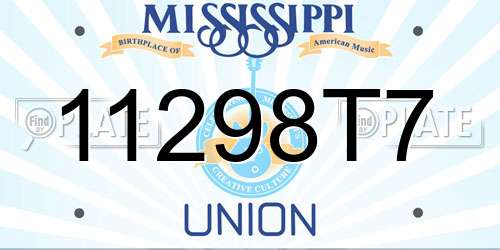 11298T7 Mississippi License Plate