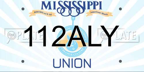 112ALY Mississippi License Plate