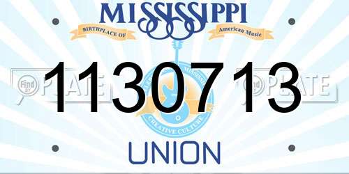 1130713 Mississippi License Plate