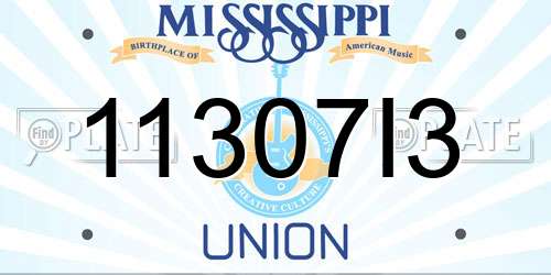 11307I3 Mississippi License Plate