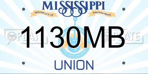1130MB Mississippi License Plate