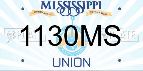 1130MS Mississippi License Plate