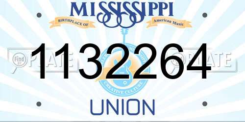 1132264 Mississippi License Plate