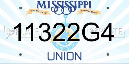 11322G4 Mississippi License Plate