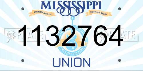1132764 Mississippi License Plate