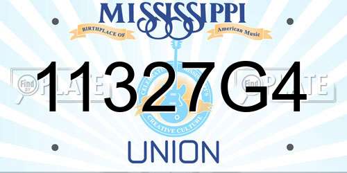 11327G4 Mississippi License Plate