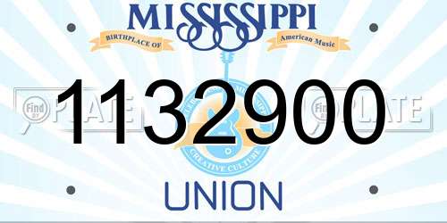 1132900 Mississippi License Plate