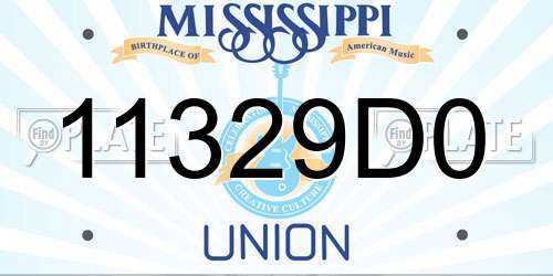 11329D0 Mississippi License Plate