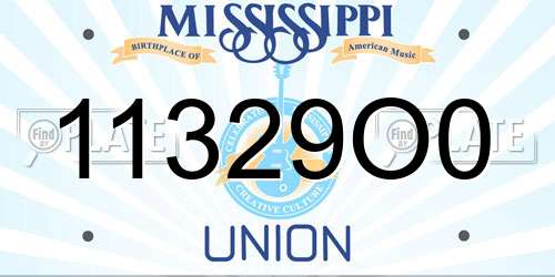 11329O0 Mississippi License Plate